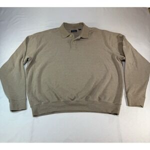 Walter Hagen Essentials Gray Long Sleeve Golf Button Up Polo Shirt Men's Large